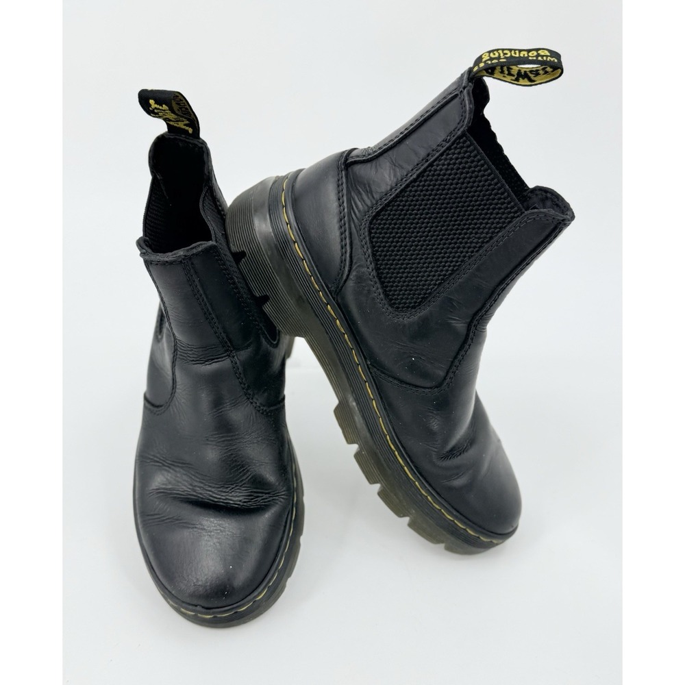 Dr. Martens Unisex "Embury" Black Wyoming Leather Chelsea Boots M5 W6 Doc's Docs